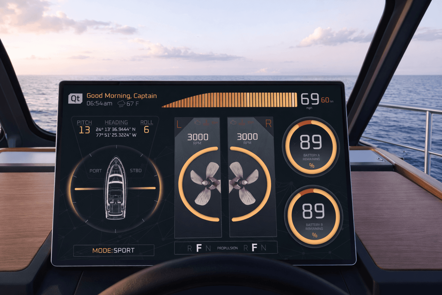 Tablet showing Bloomy UI
