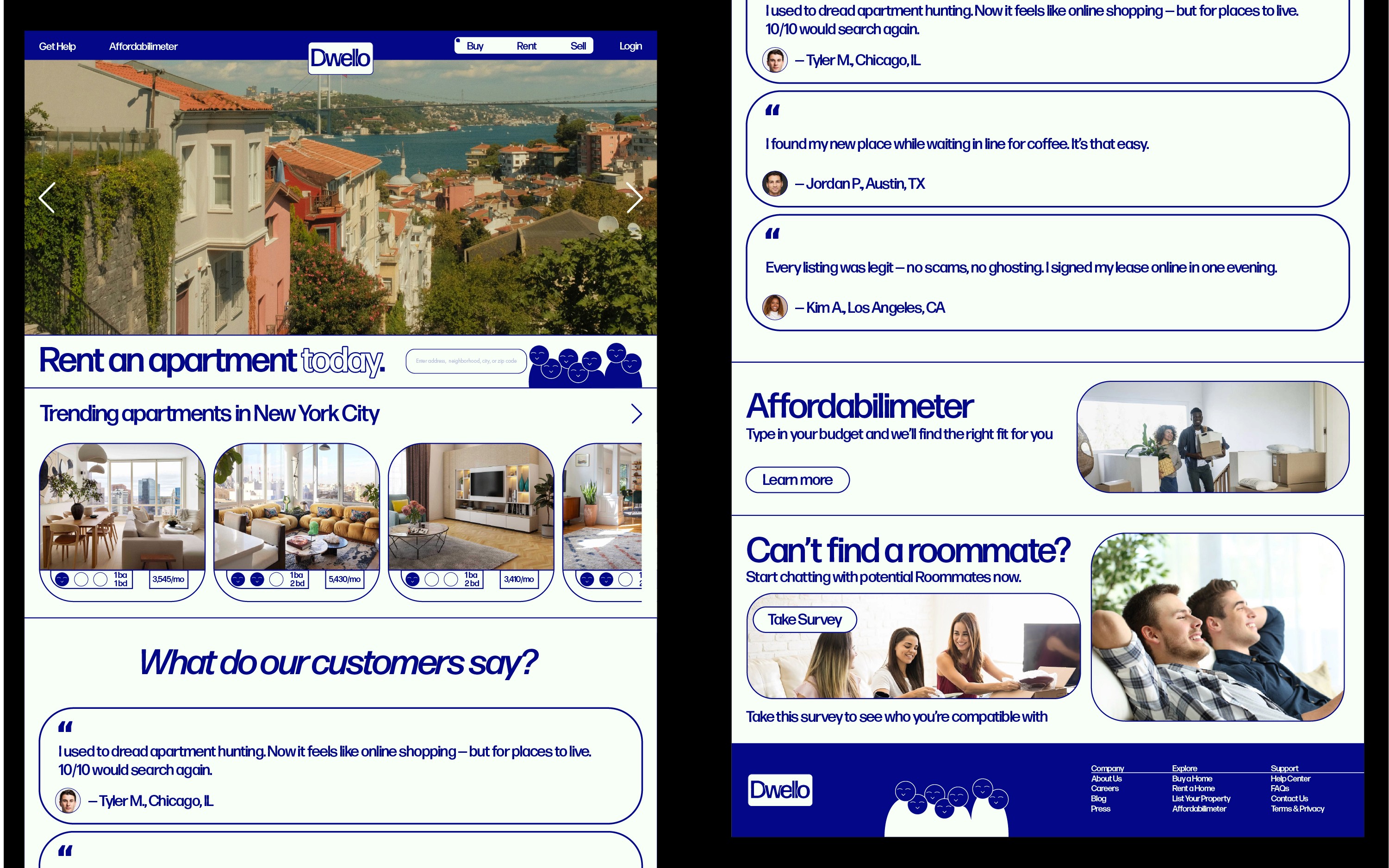 A screenshot of the website's header