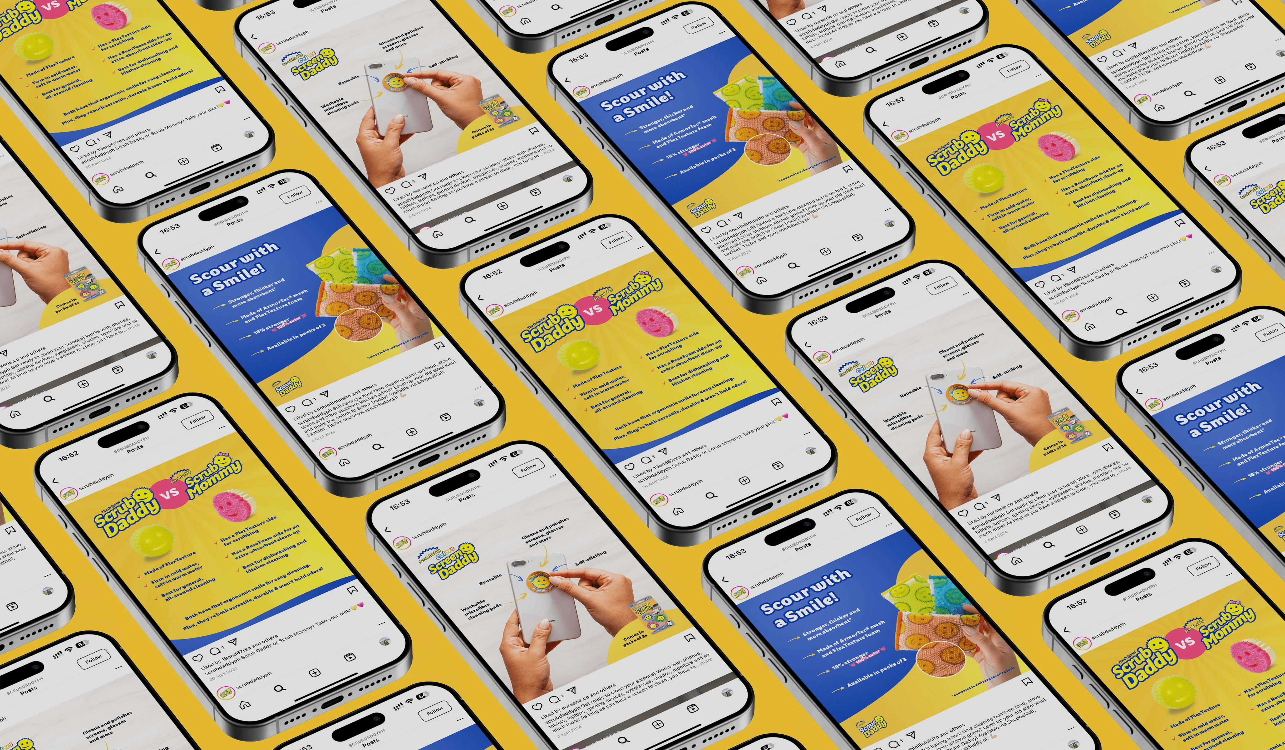 Social media design for Scrub Daddy