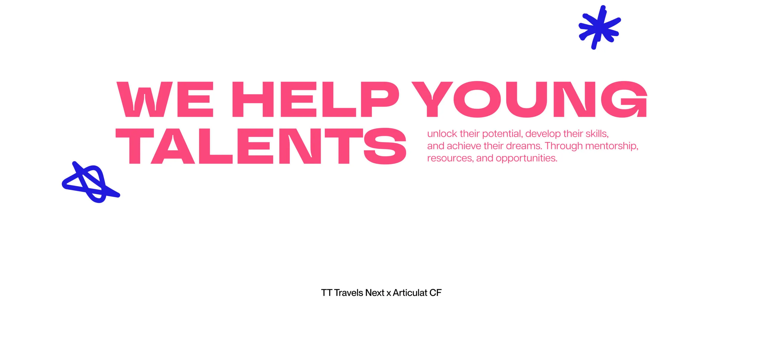 Young Talents Foundation branding across identity, website and social media