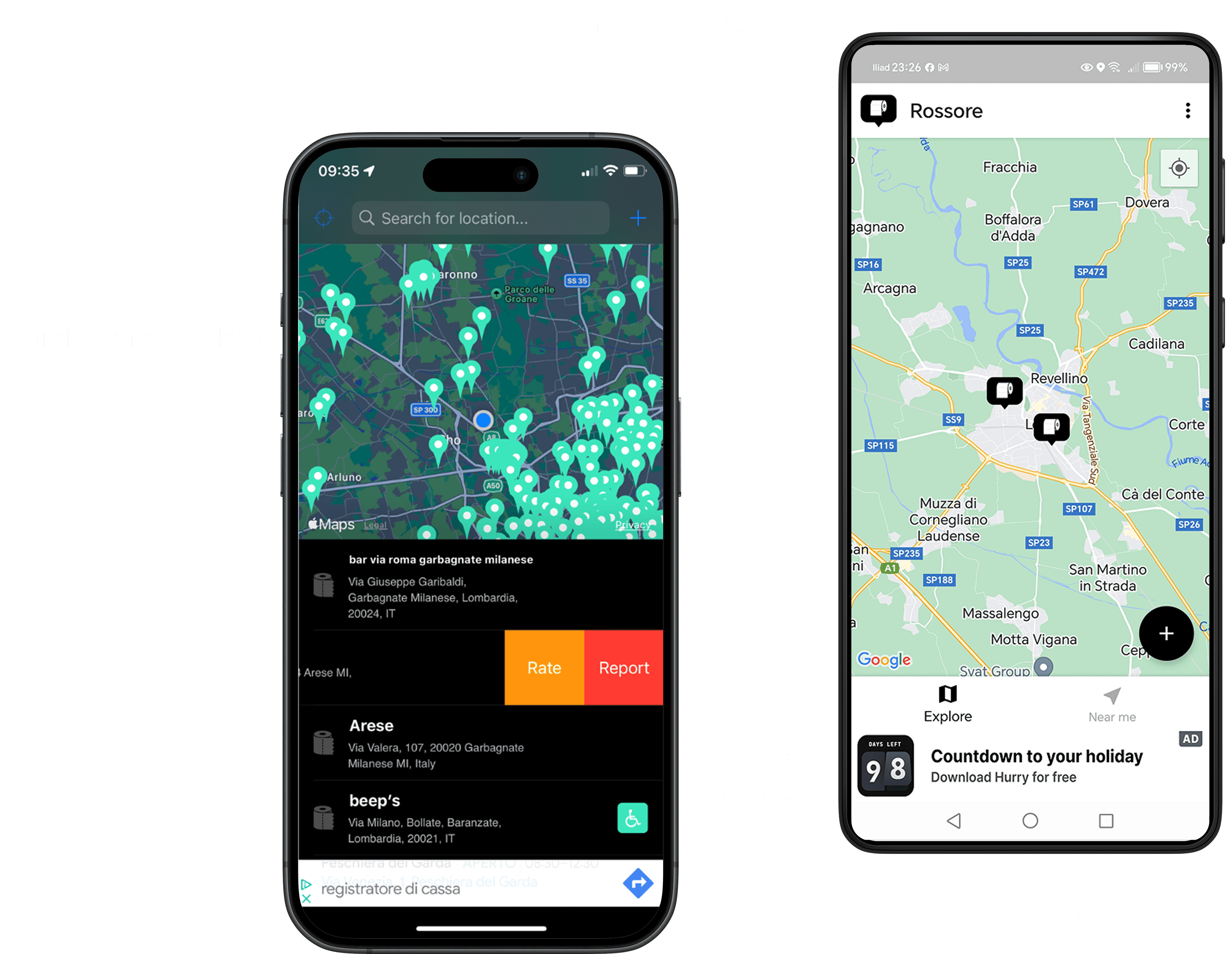 Original app, missing a search bar and lacking of visibility
