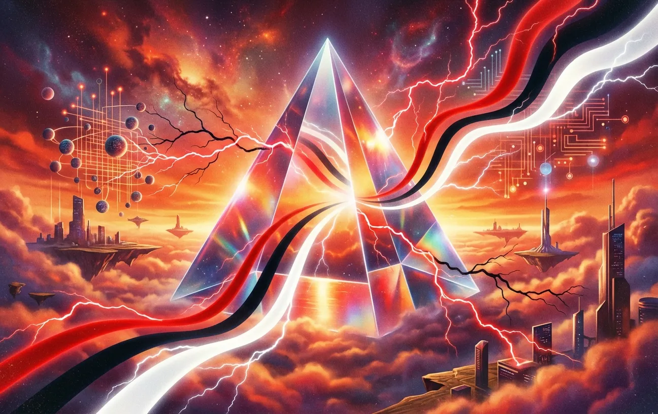 Futuristic digital landscape by RockN' Socials, a Digital Marketing Agency.