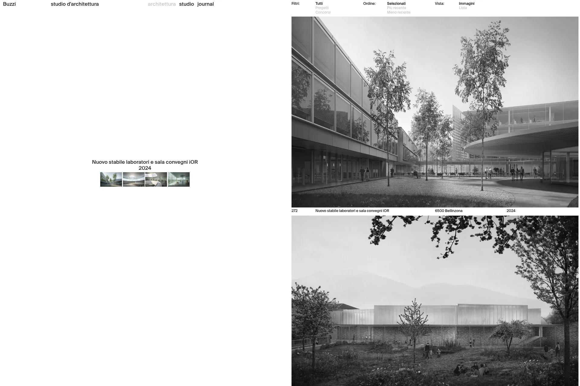 Screenshot of Buzzi studio d'architettura website
