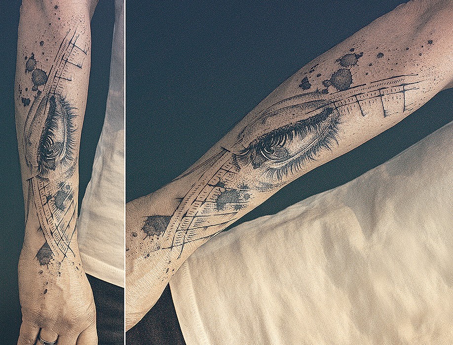 Sa femme - Sketch, Graphique & Blackwork, Portraits & Personnages par Julien Joolz à Grinoir Tattoo