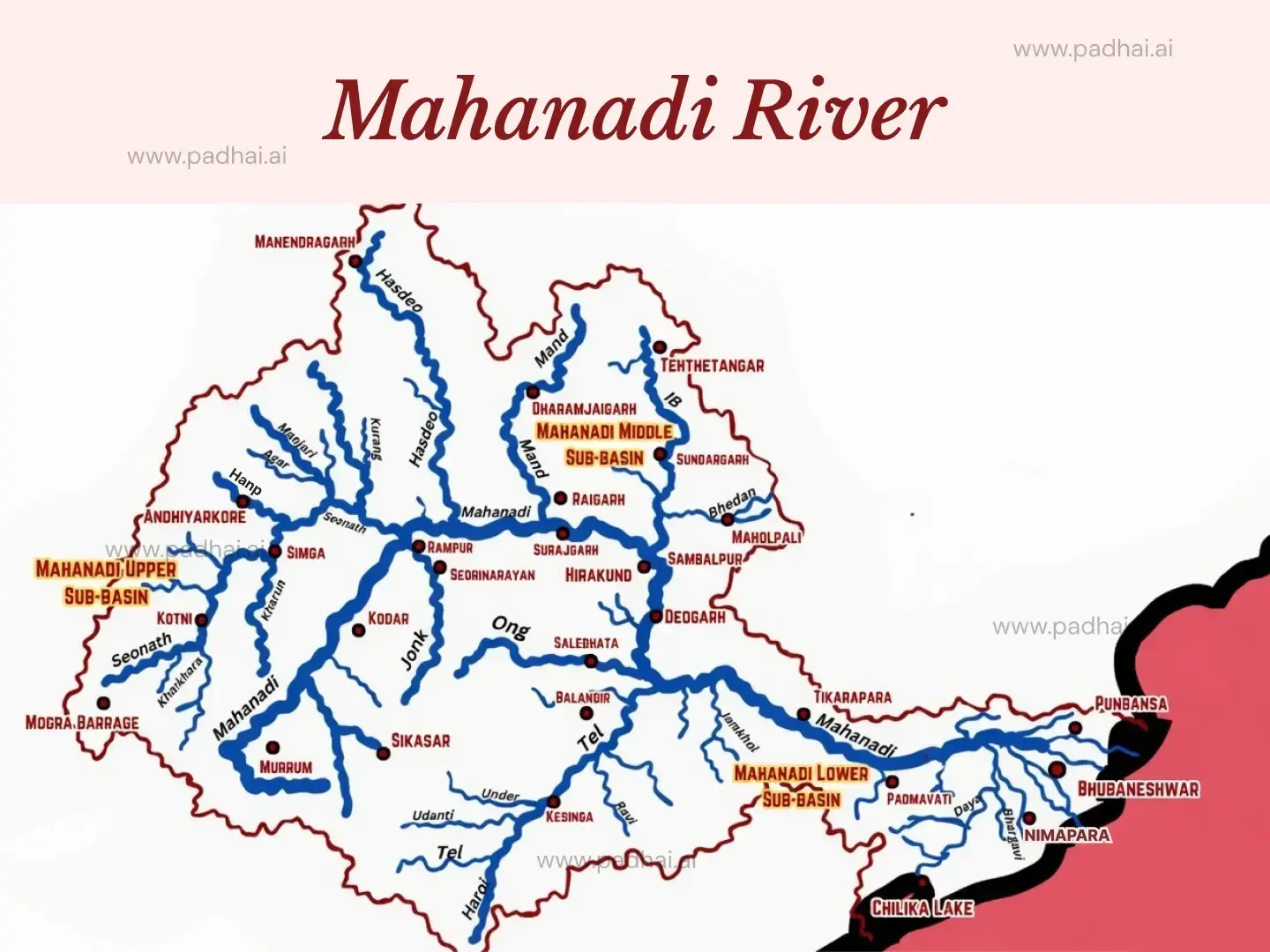 Mahanadi River Map | PDF & Image Download