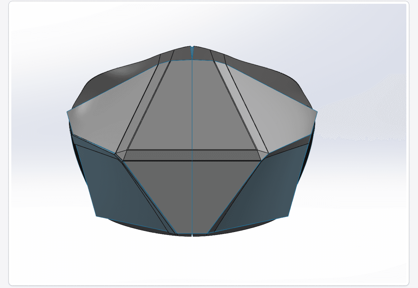 SolidWorks screenshot: front faces