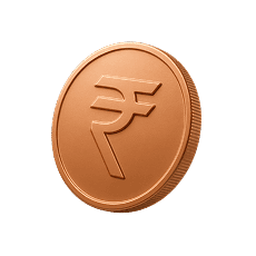 3D metallic AcrossPay Rupee Coin showing the bridge between traditional money and digital transactions.