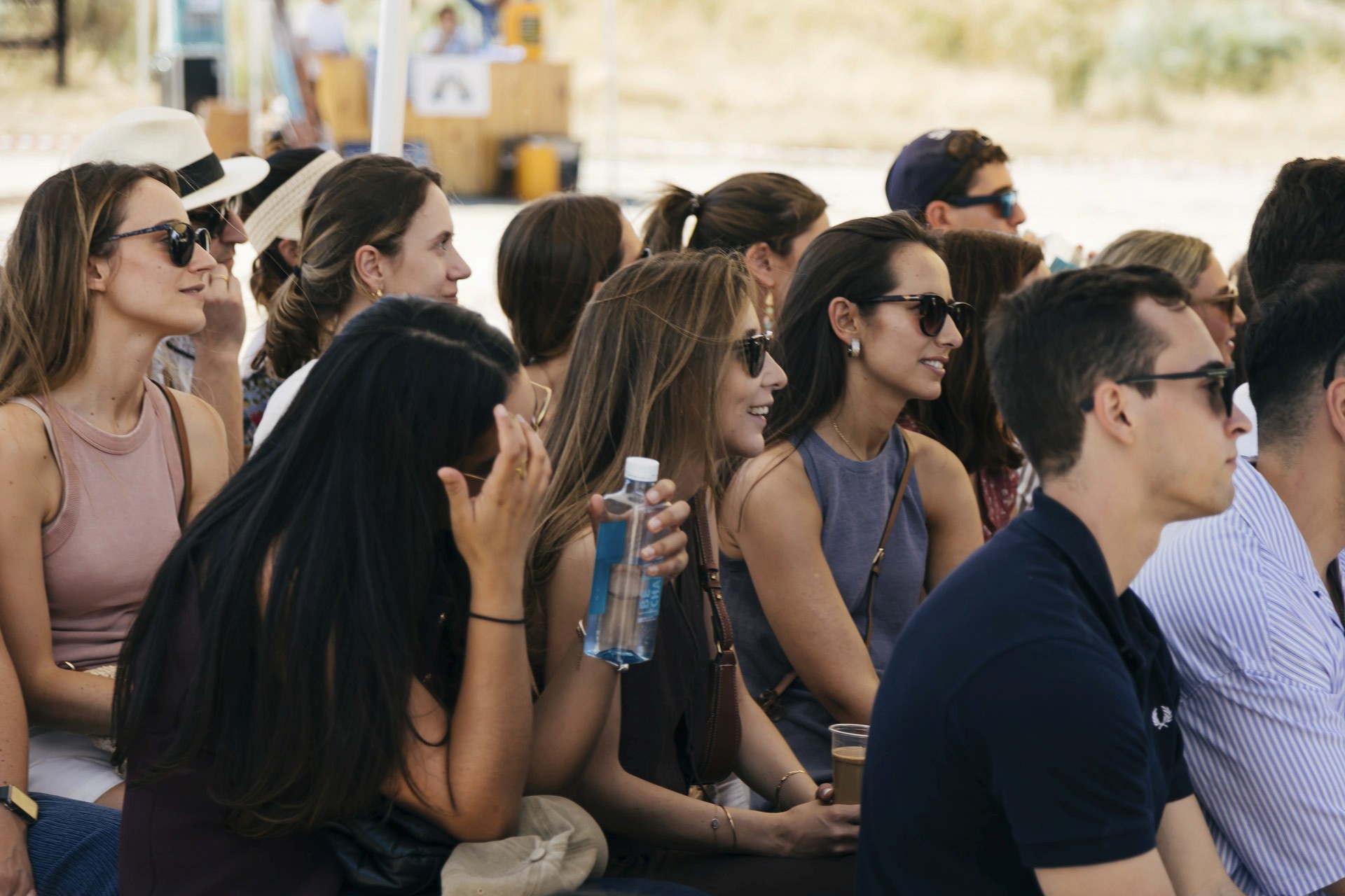 Young people looking at a portal 