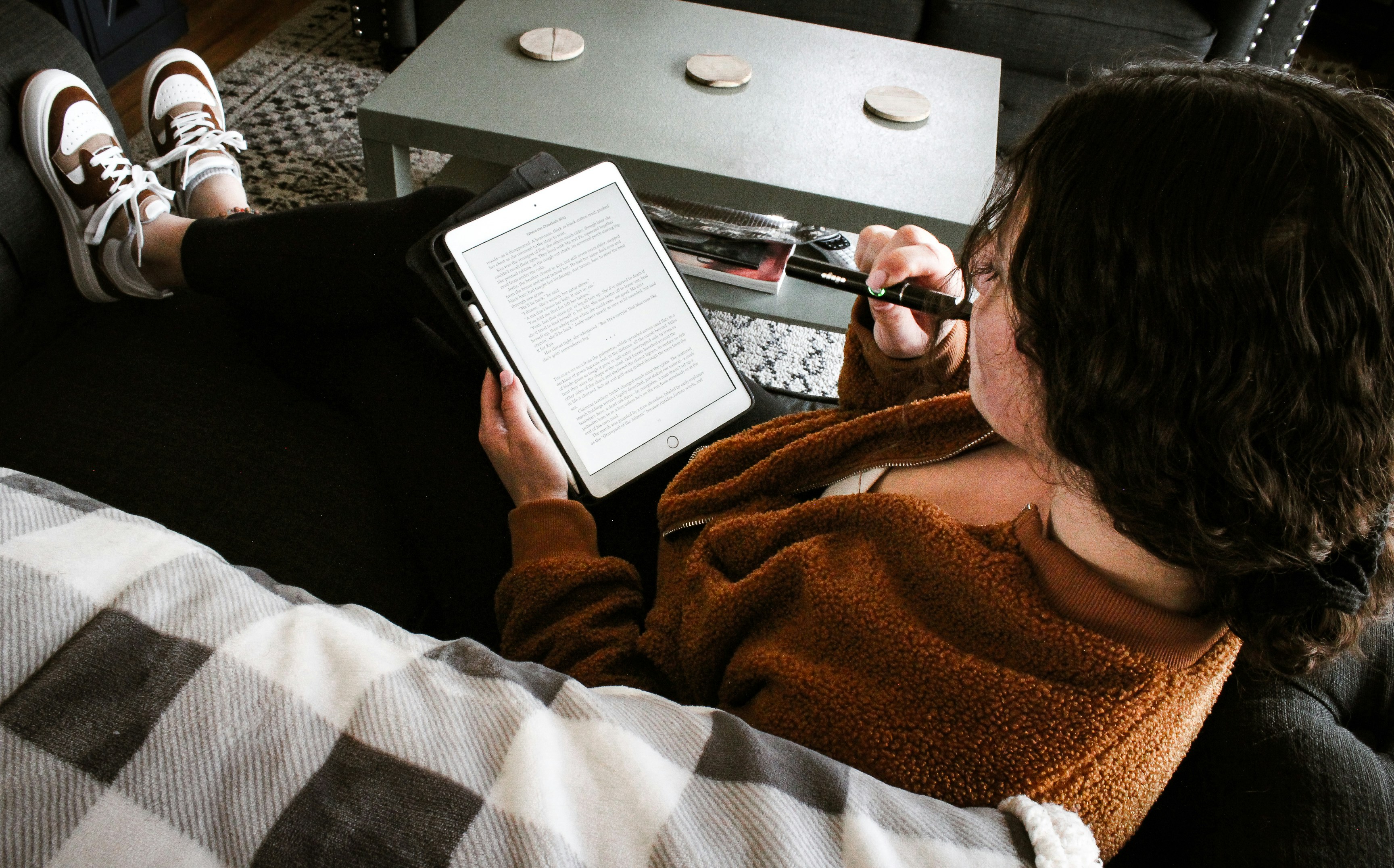 Woman Reading an eBook - Read PDF Aloud