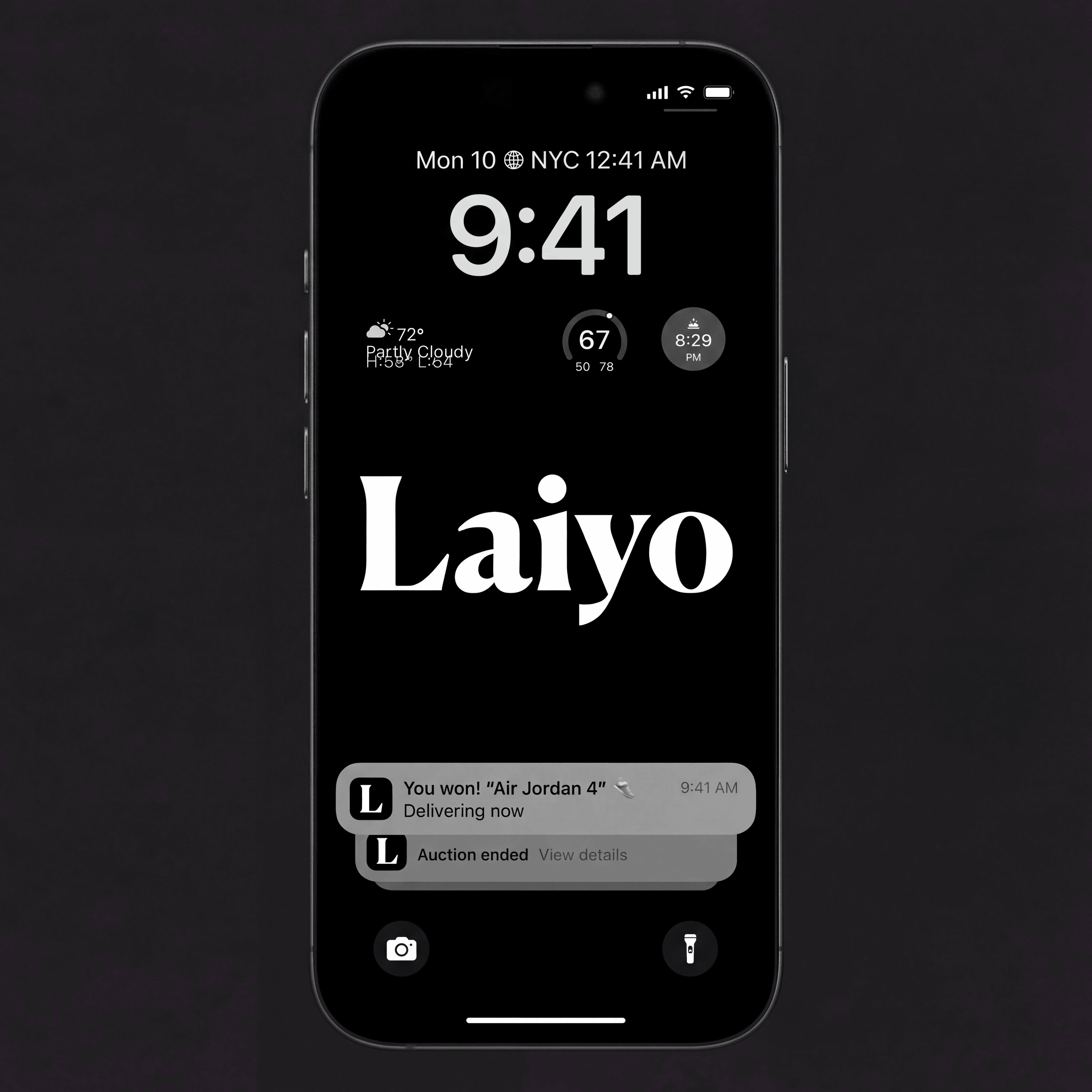 change the notification text from 'You received 0.02 BTC' to 'You won "Air Jordan 4