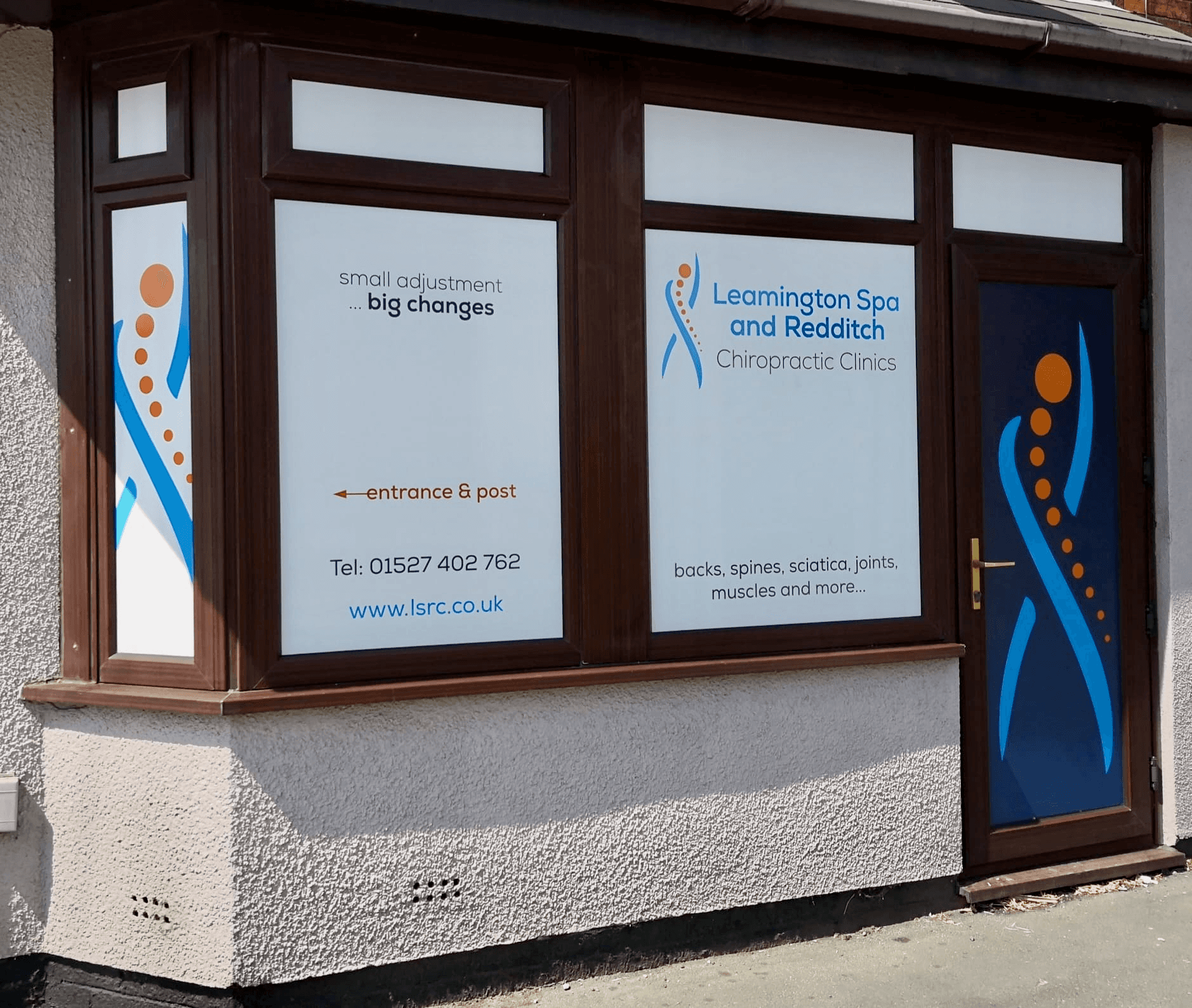 Leamington Spa and Redditch Chiropractic Clinics storefront.  This is the Redditch clinic.