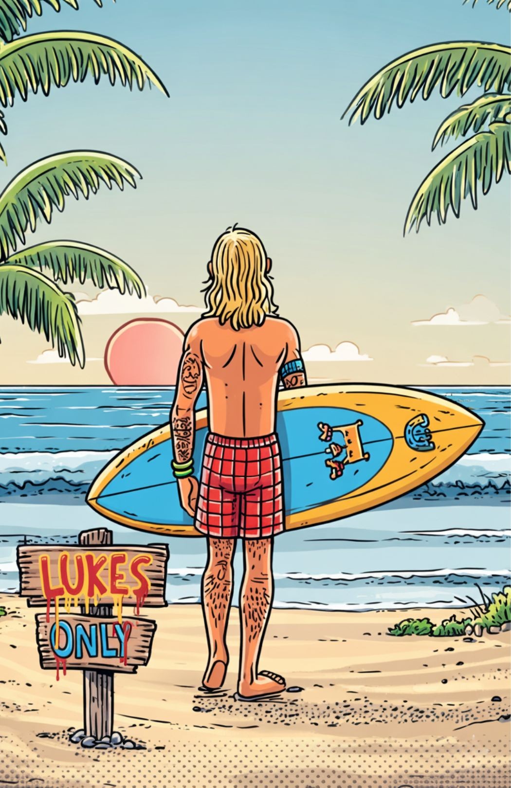 Red and black 3D cube mockup on a table