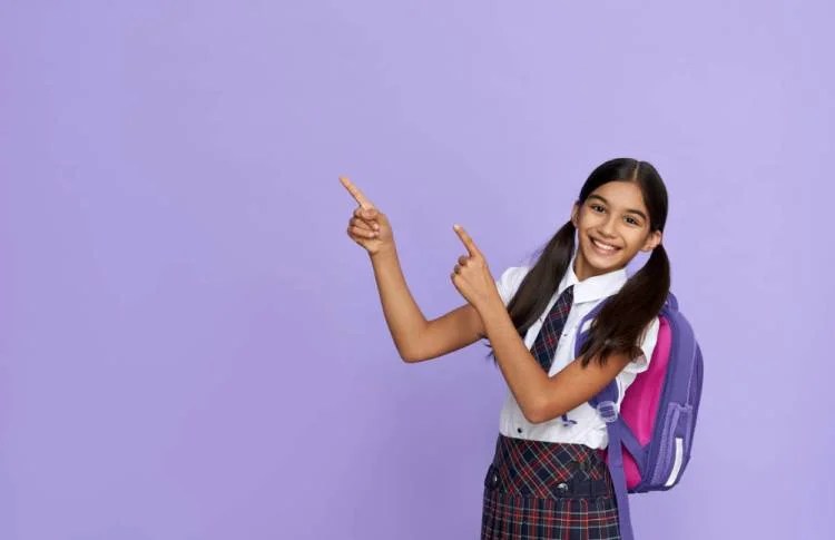 A student in uniform