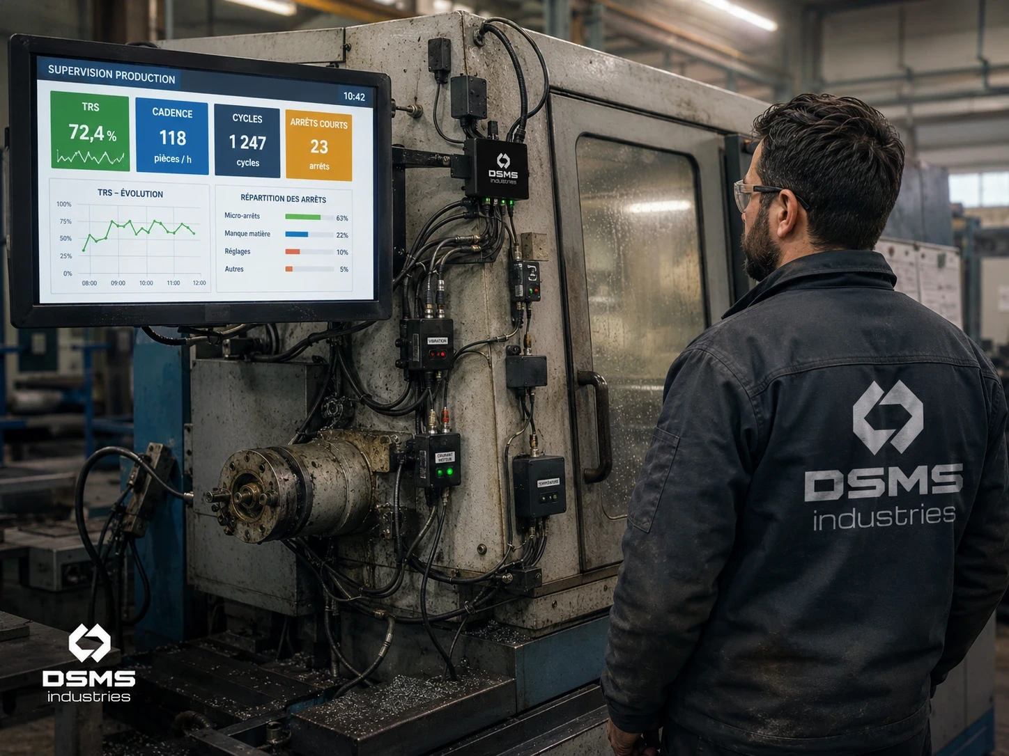 Technicien analysant les données machines pour améliorer la maintenance industrielle