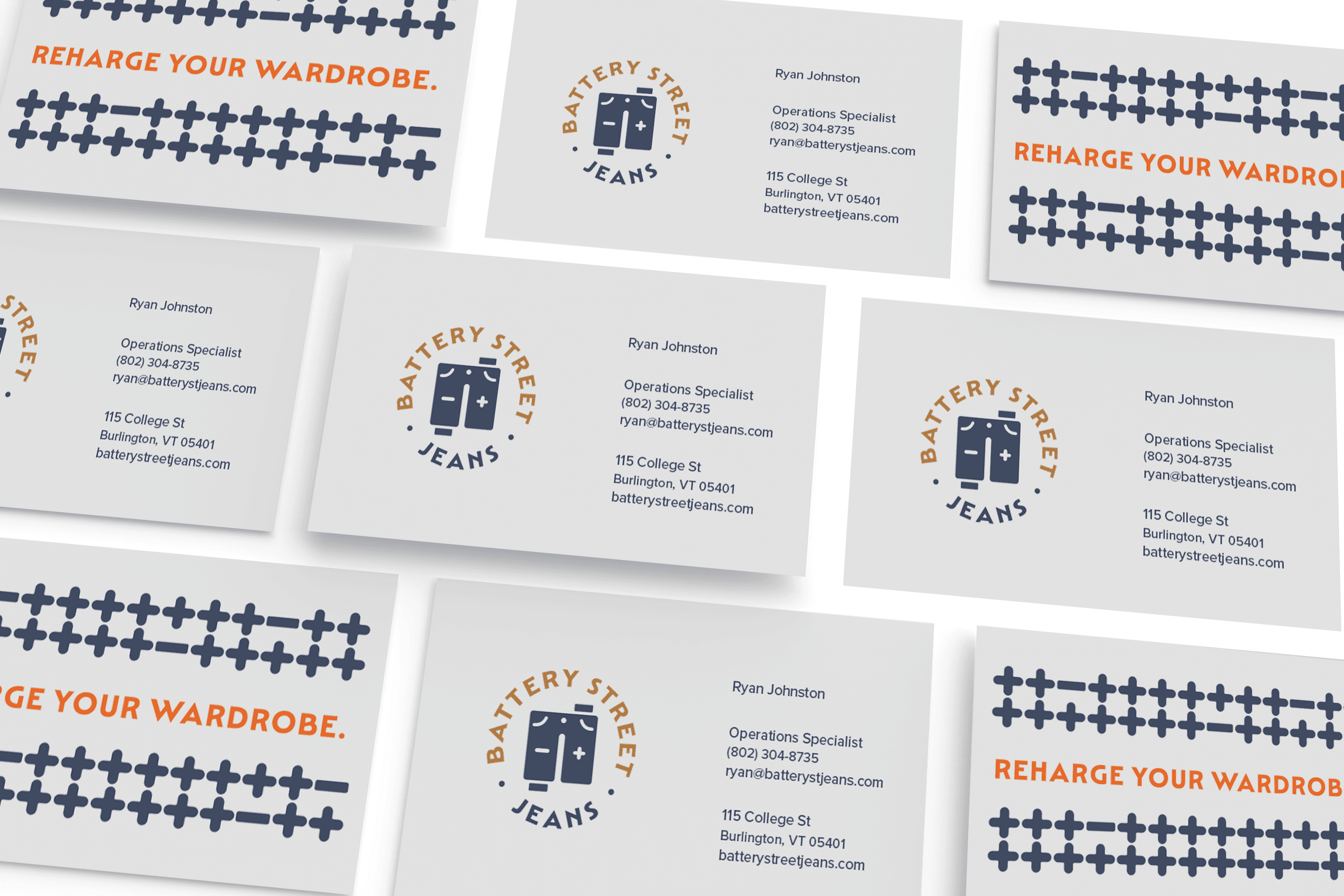 Business cards for Battery Street Jeans