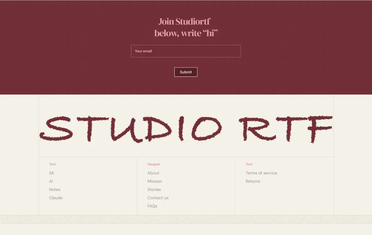 Studiortf website design