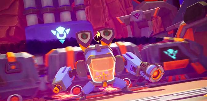 Scrapmaster ZX-3 and a reinforcement train in the Sludgestone Ridge arena.