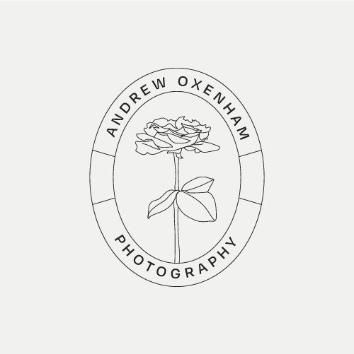An illustrated logo concept for Andrew Oxenham Photography, a floral photography studio from Cochrane, Alberta