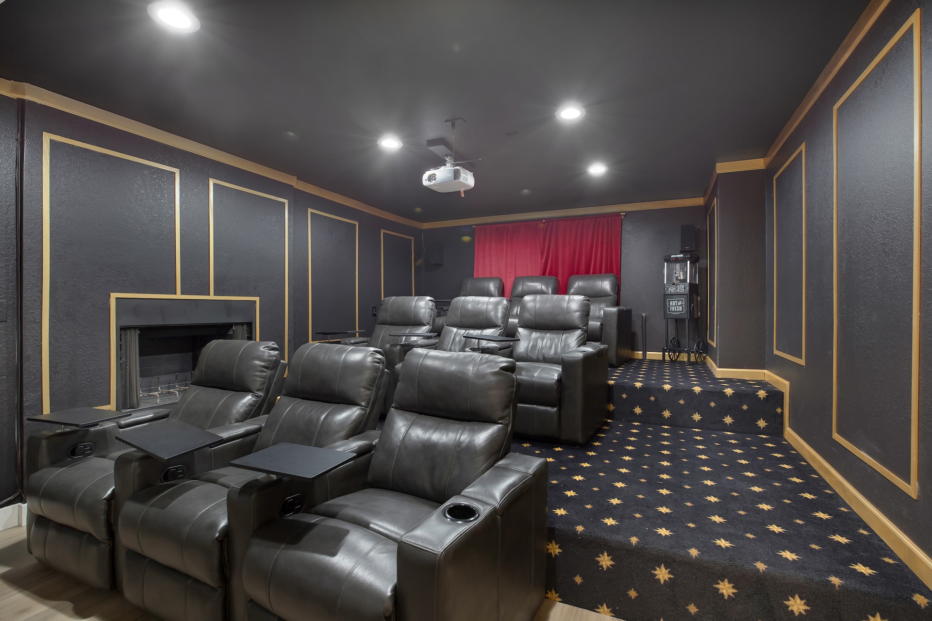 Movie Theater - 9 Reclining Seats with Food Trays