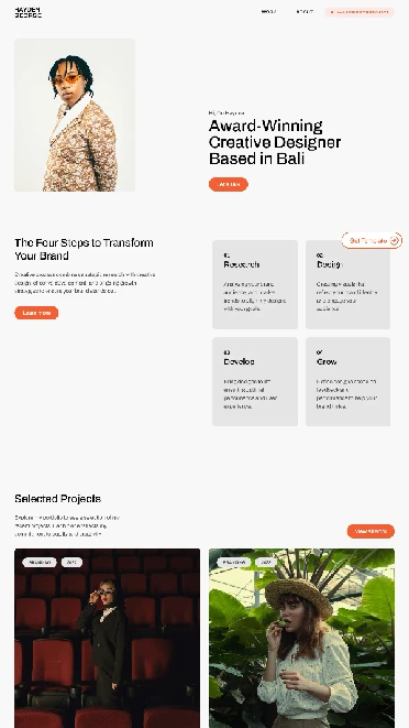 Hayden portfolio Framer template