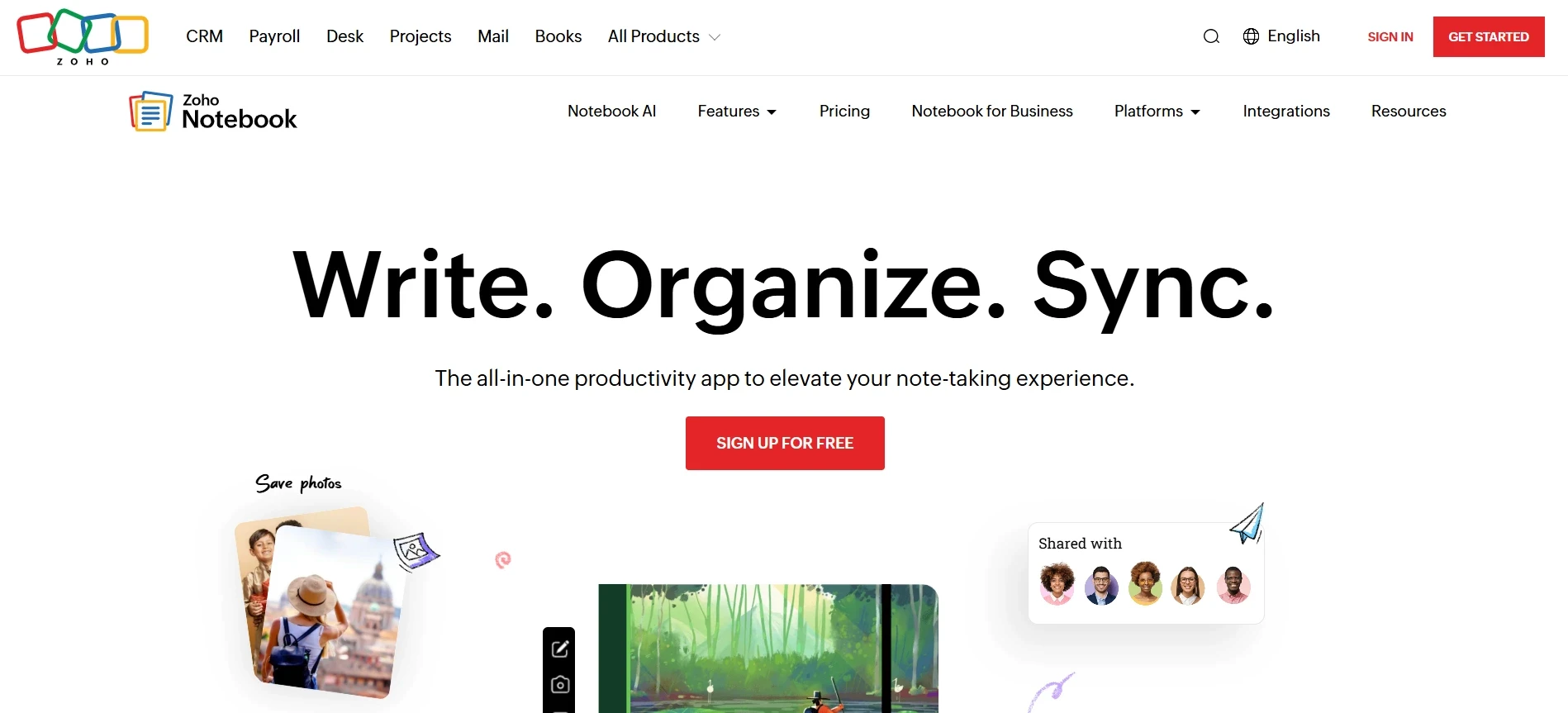 Zoho Notebook