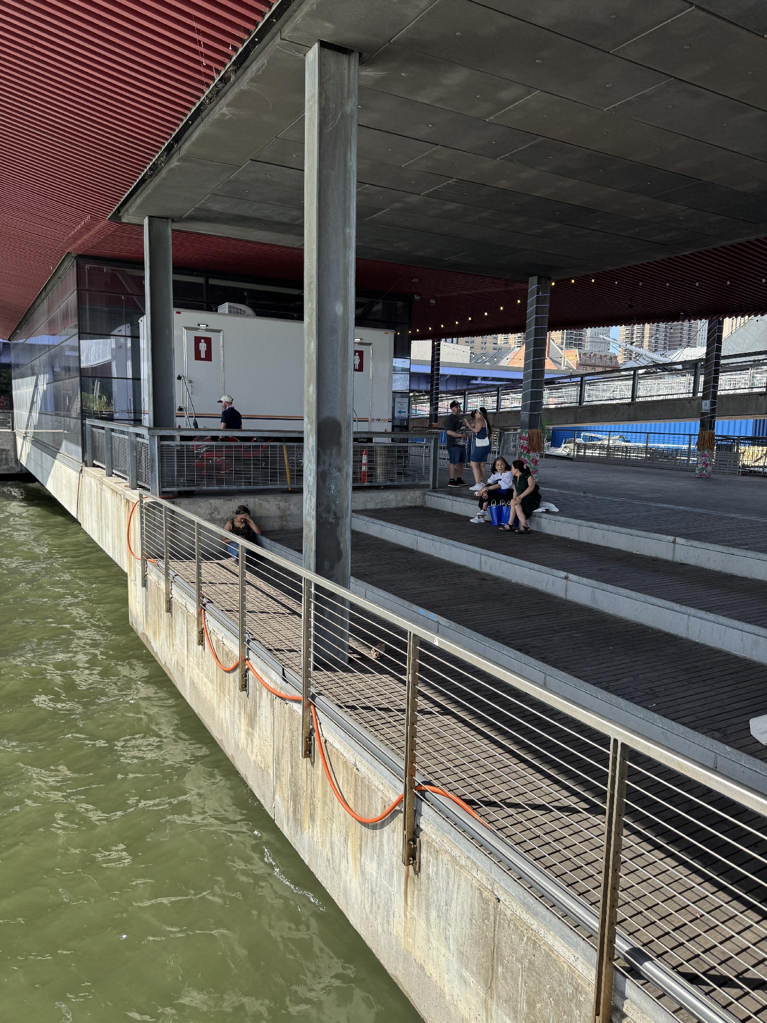 A covered area around Pier 15