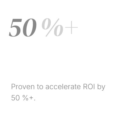 proven to accelerate ROI by 50 %+. The blueprint to lead your market is one conversation away. 