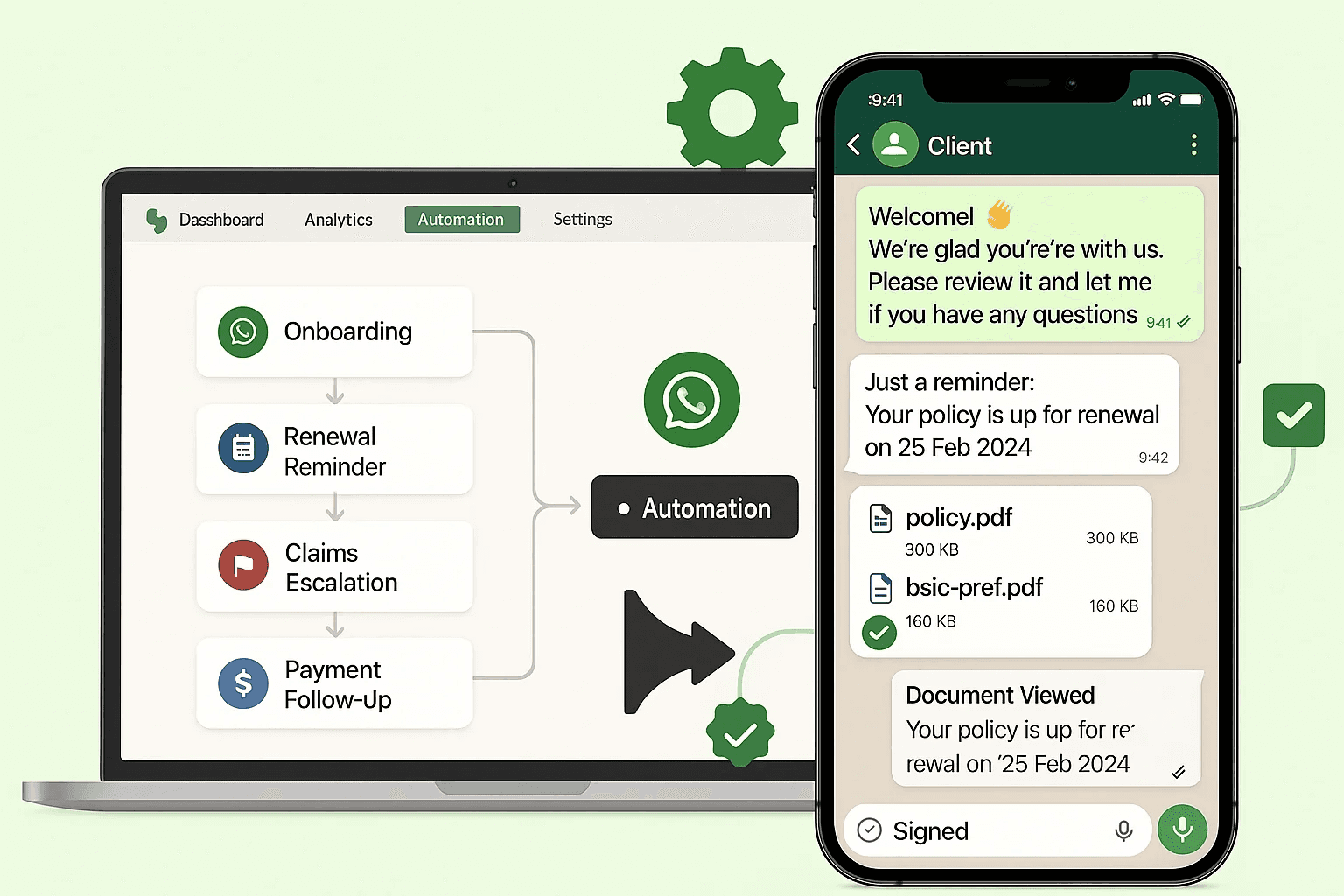  Insurance Agency Efficiency - whatsapp business workflow automation
