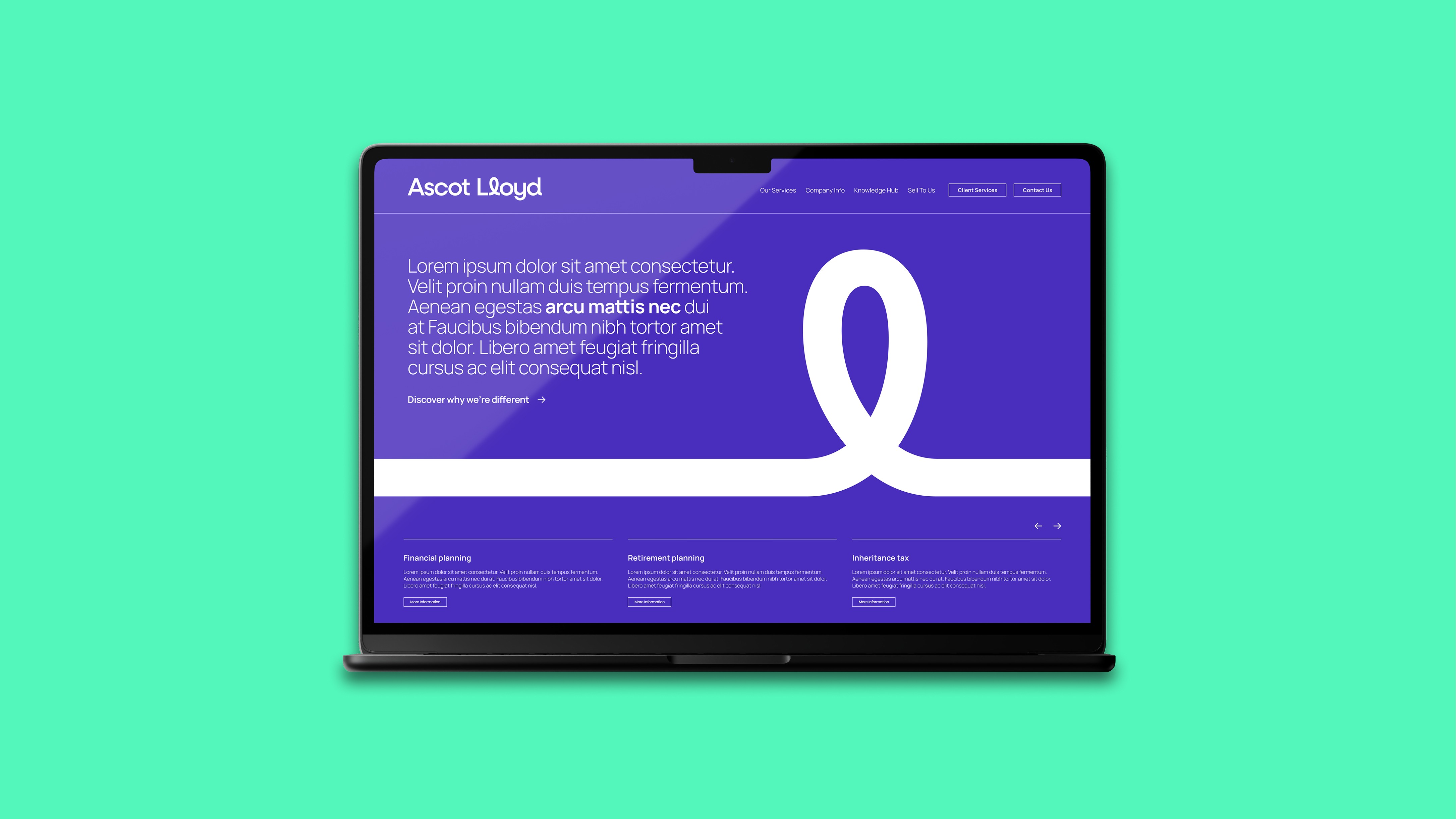 Man holing iPad showcasing Premier Miton web design concept screen.