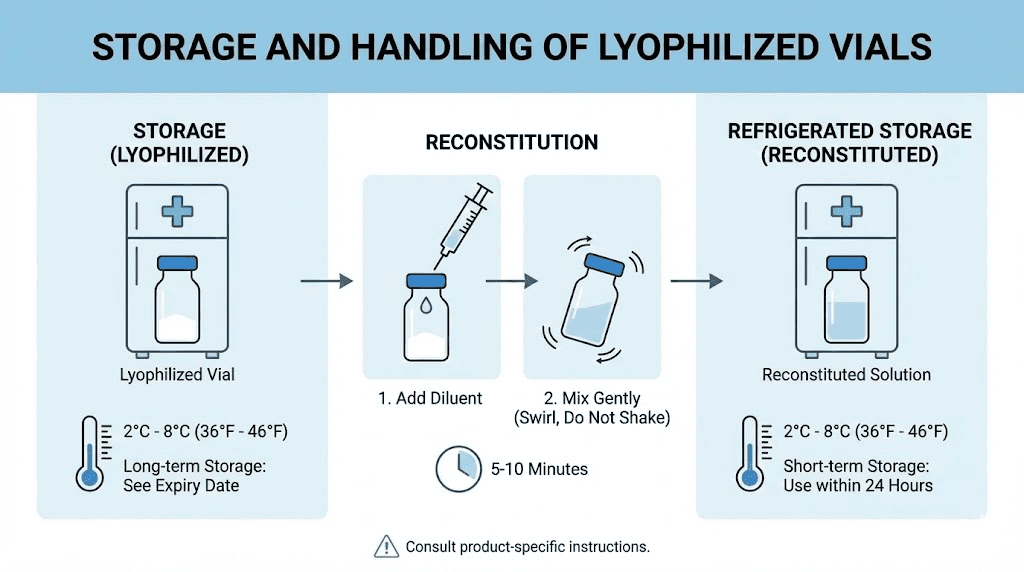 strorage and handling peptides