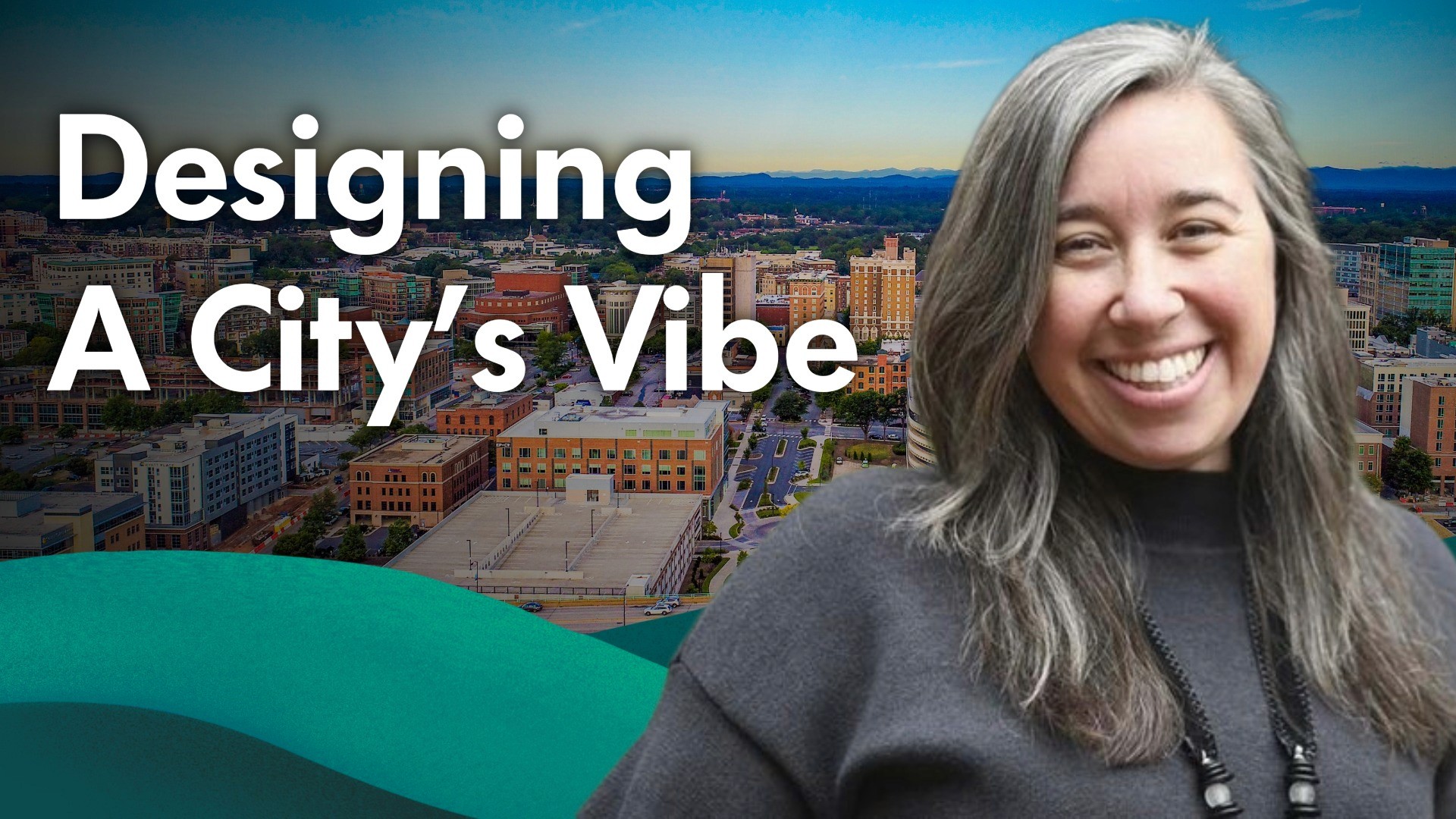 Image of Meg Terry with the caption "Designing a City's Vibe" next to her for her appearance on the Simple Civics: Greenville County Podcast