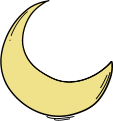 An illustration of a yellow moon