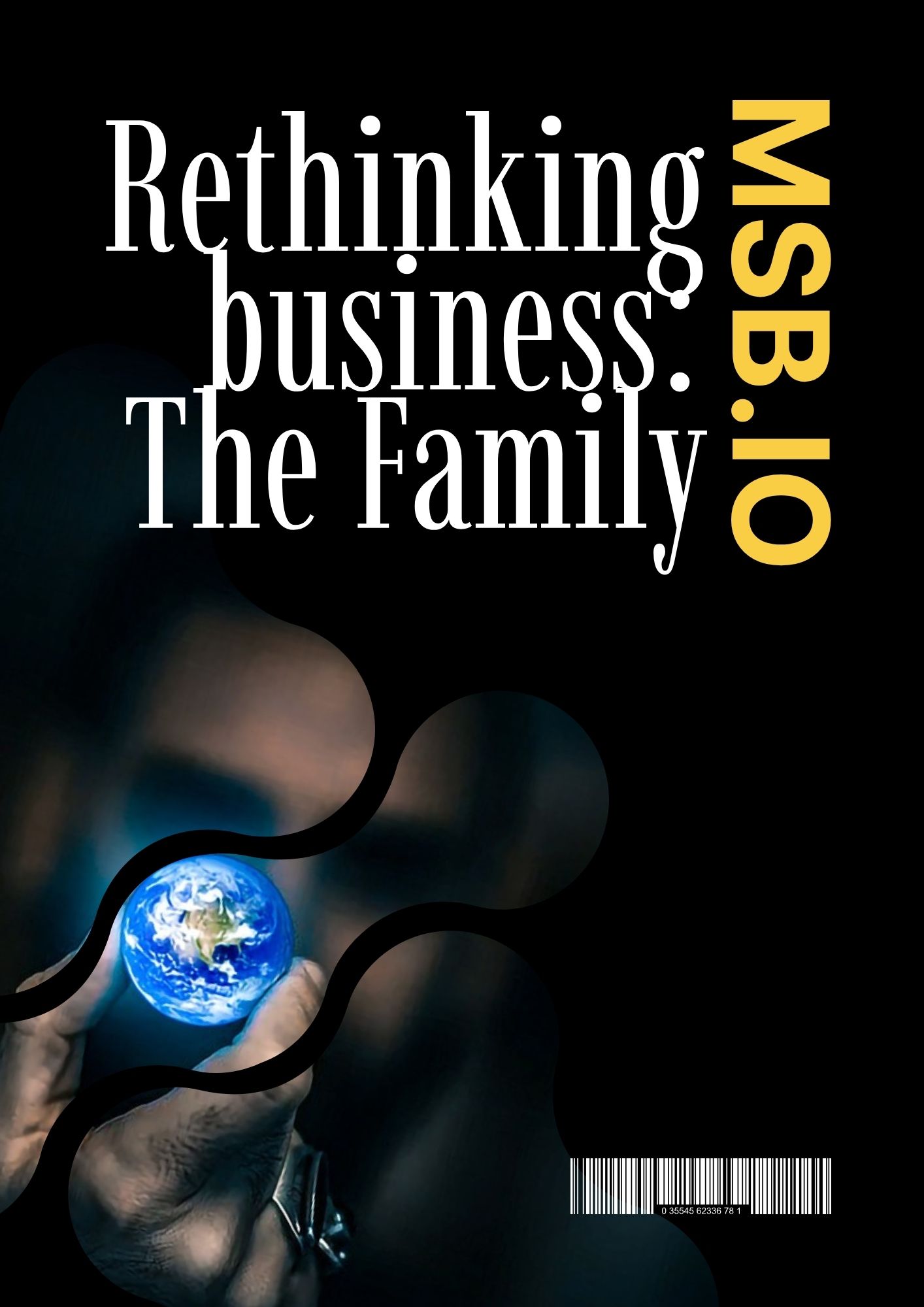 A hand holding the world like a luminous globe, symbolizing MSB.IO’s vision: rethinking business as a family for global and humanistic impact.