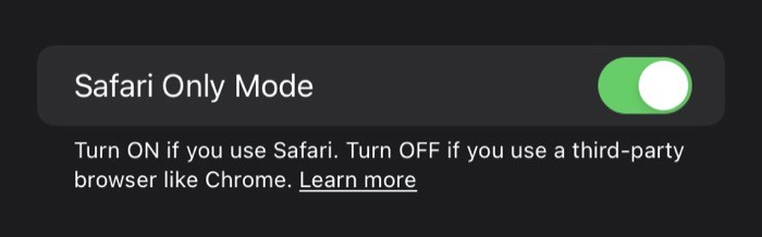Disabled Safari Features image 1