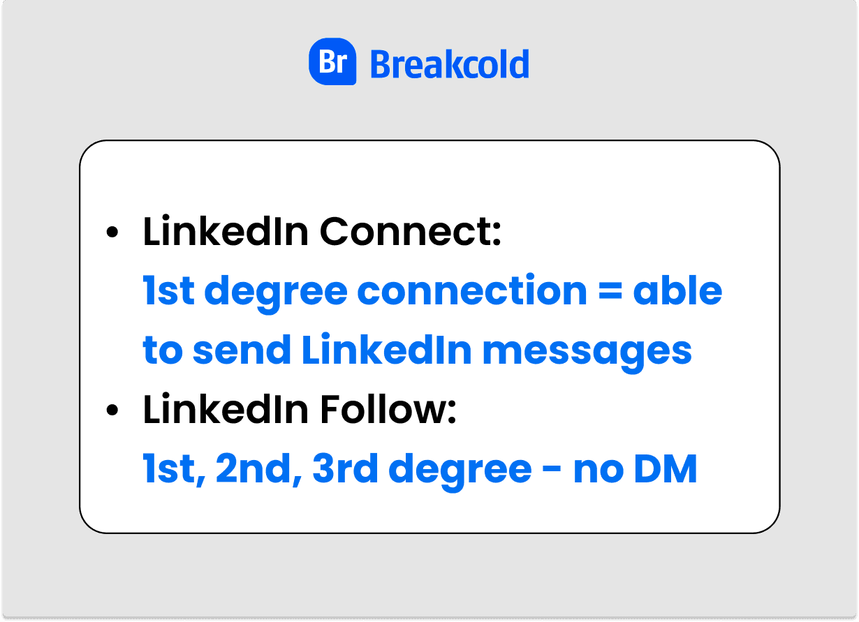 LinkedIn Follow vs Connect Explanation | Breakcold