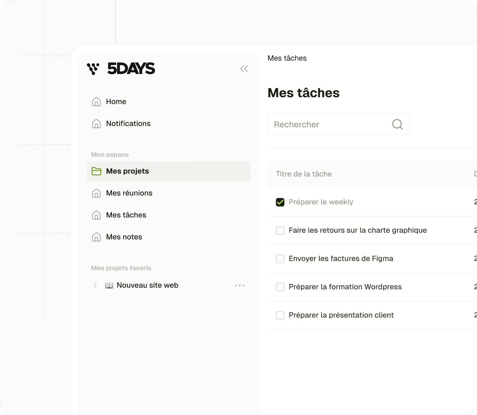 Vue de dashboard Google Meet.