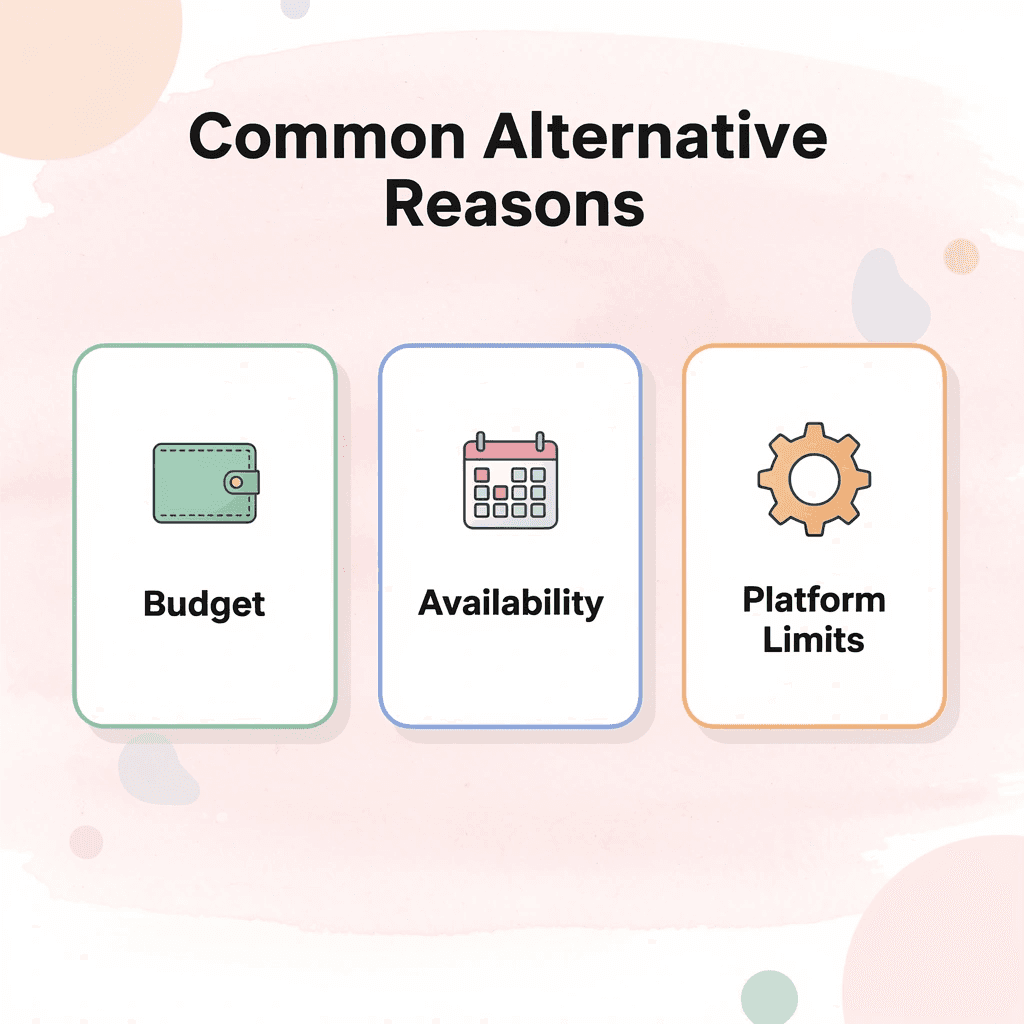  Infographic showing three main reasons for seeking Italki alternatives