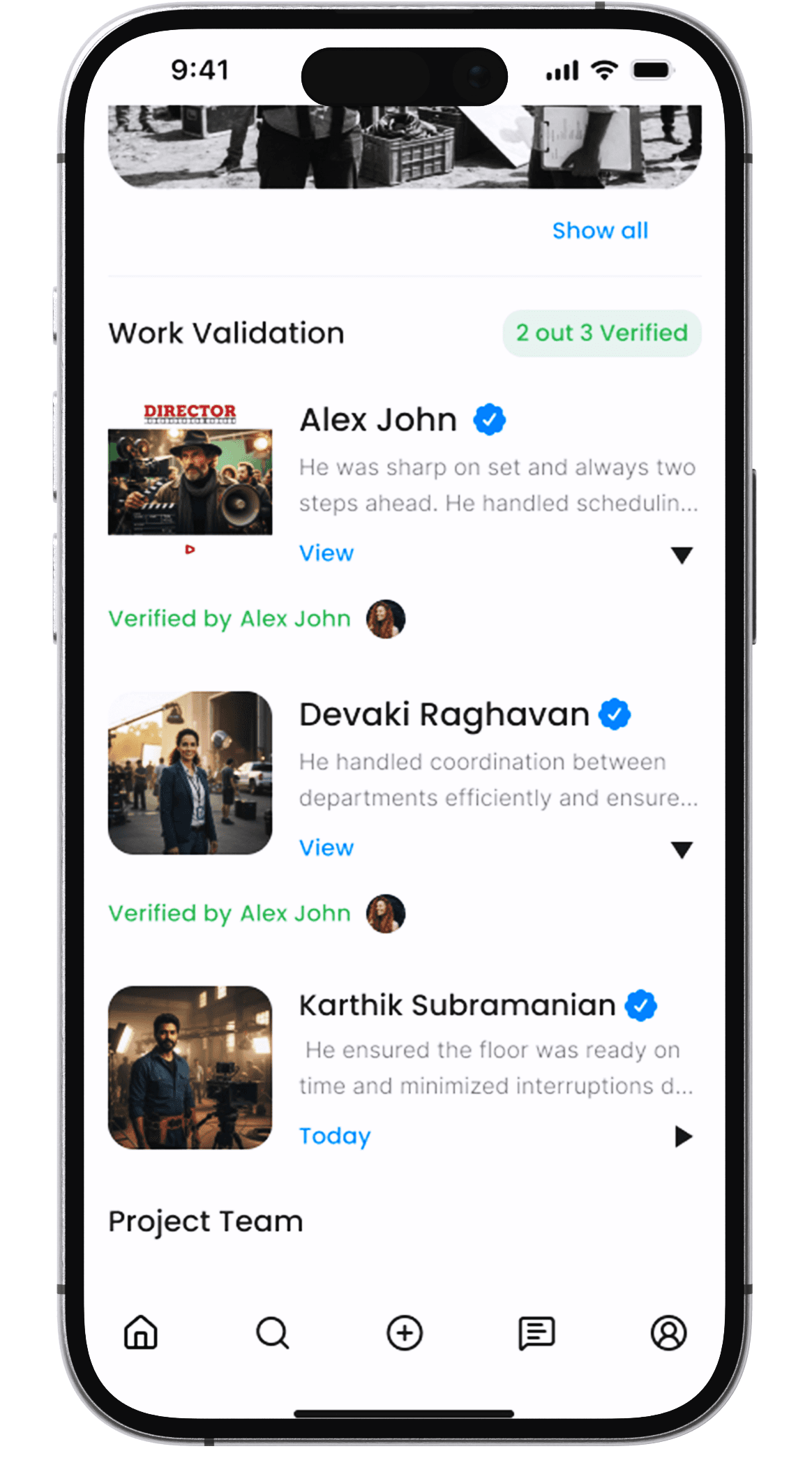 ilm production team assembling a trusted crew using a digital platform