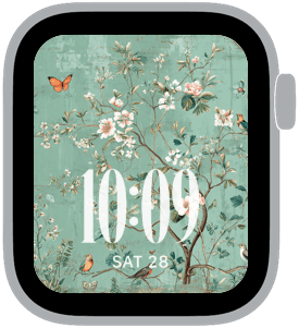 spring scene Apple Watch face preview 5 featuring floral, summer, and spring.