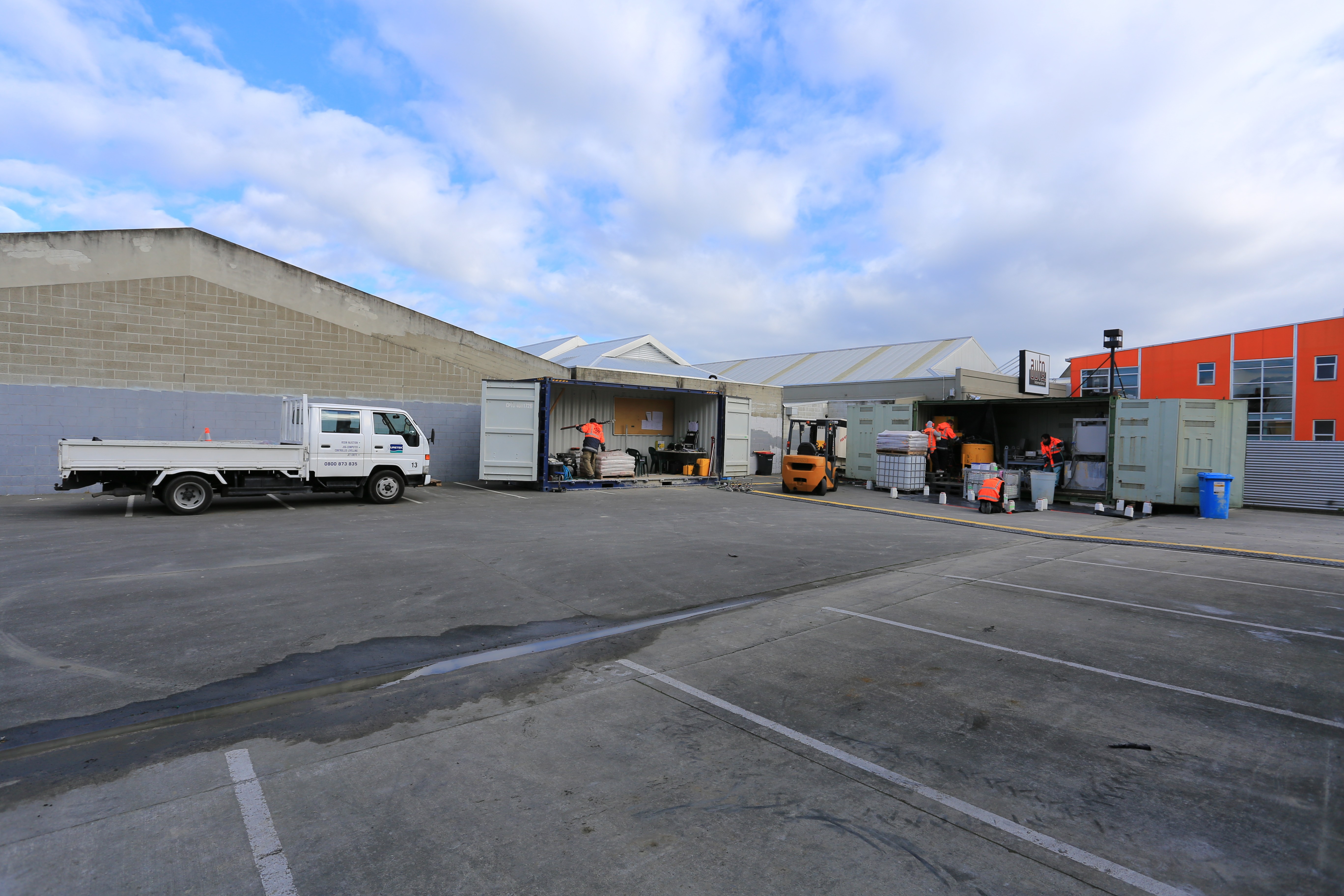 Pavement at a lorry park re-levelled by Mainmark