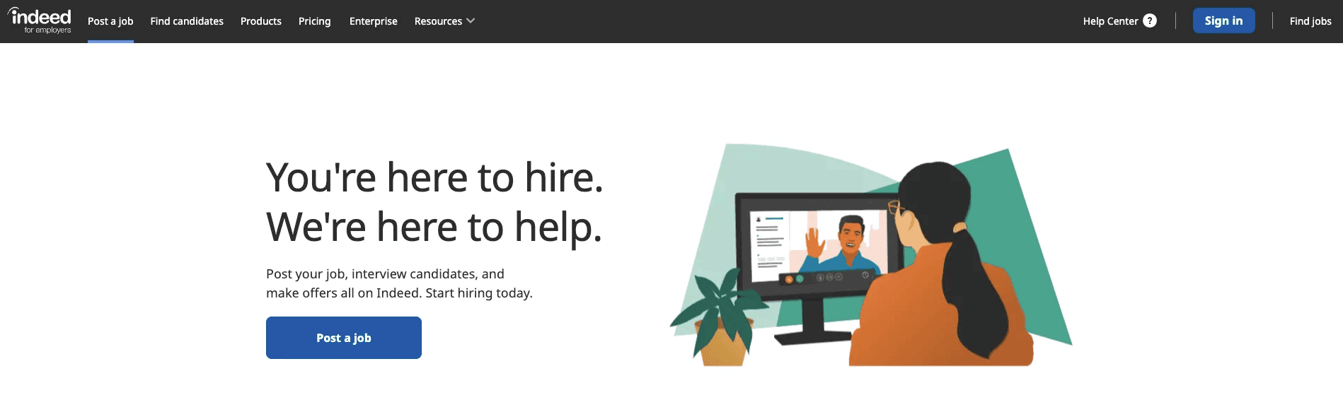 Indeed for Employers remote work job board