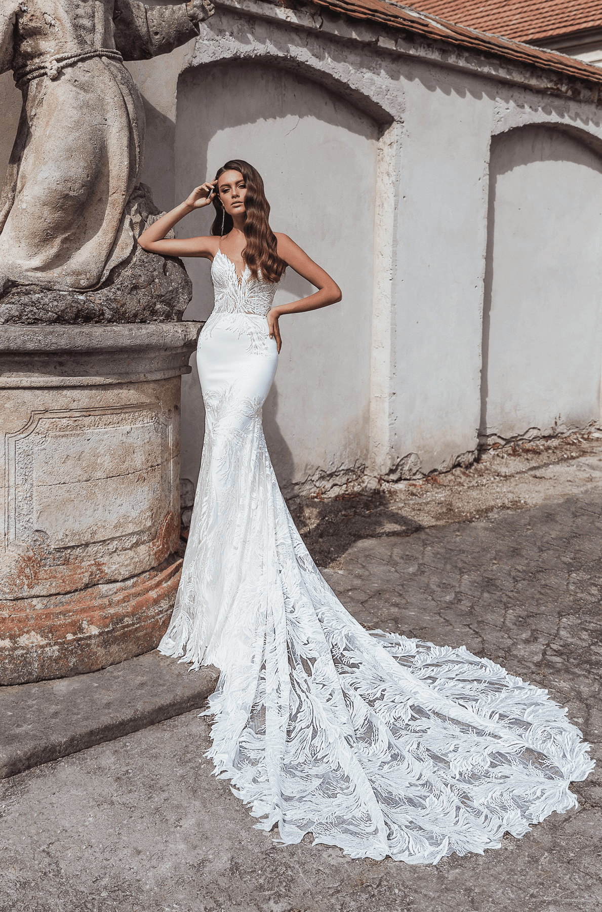 Meerjungfrau Brautkleid mit Schleppe