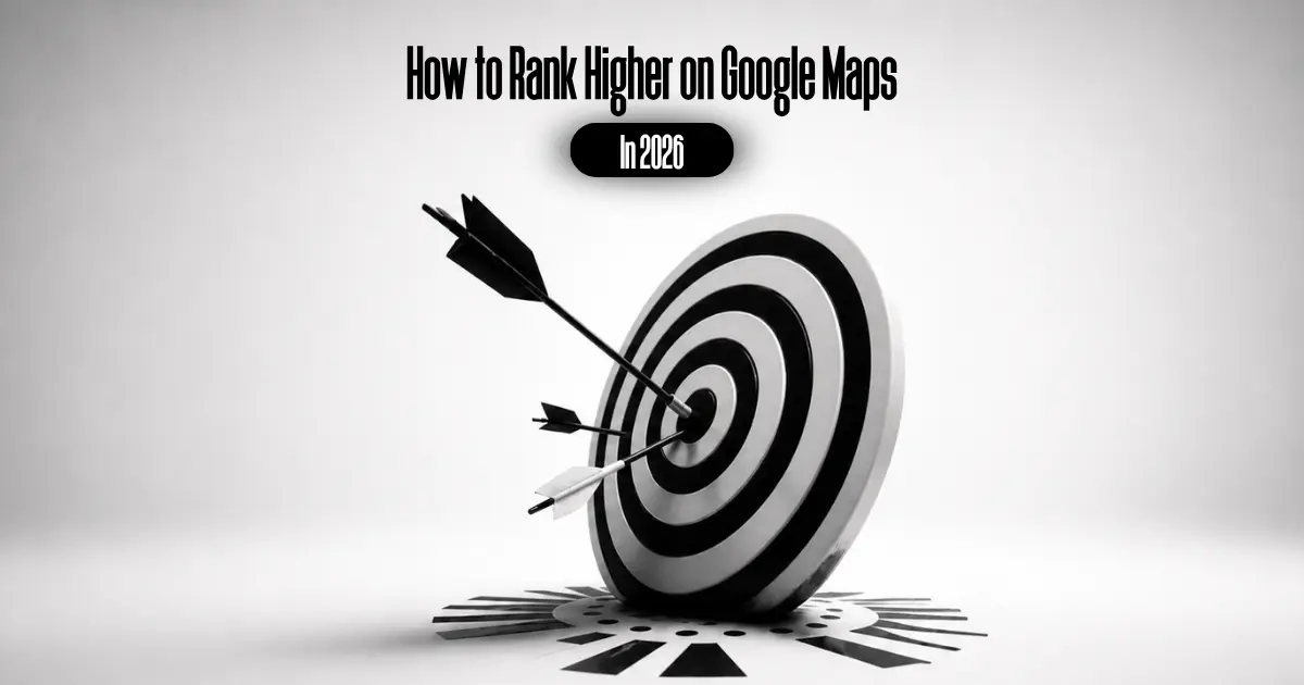 Bullseye target with arrows for Google Maps ranking guide
