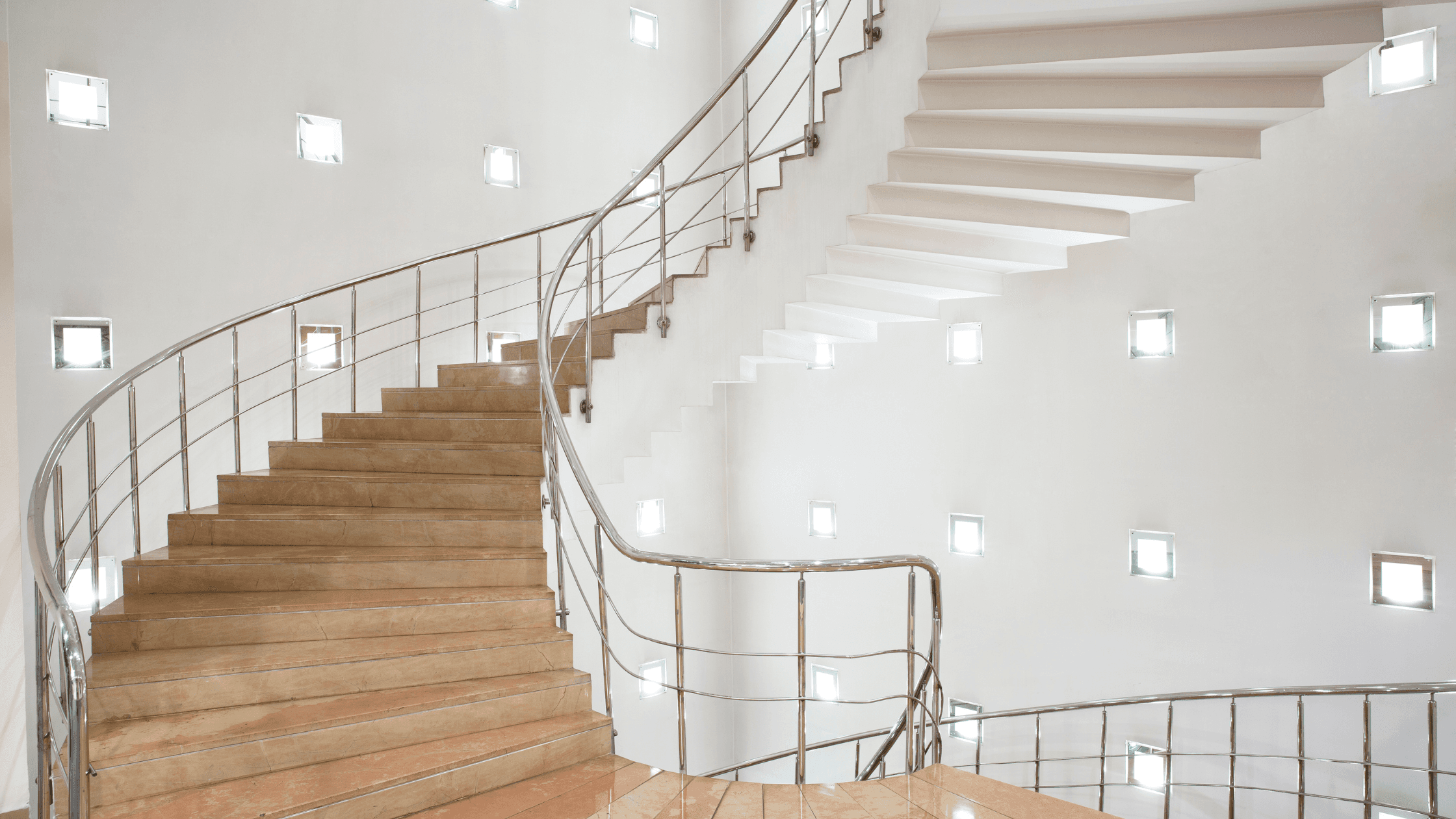 Curved staircase representing the ups and downs of recovery