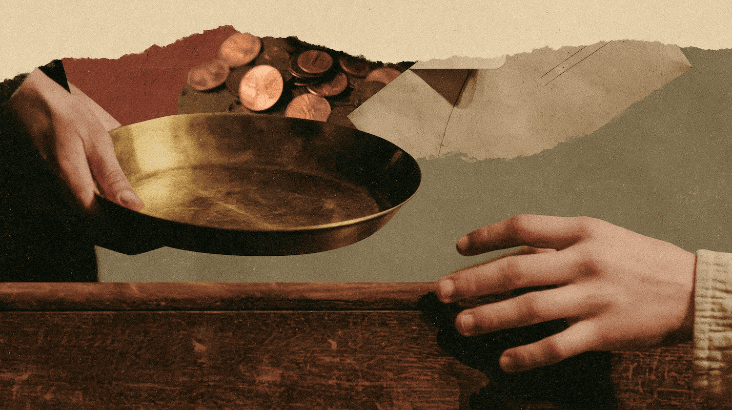 Brass Offering Plate Illustration
