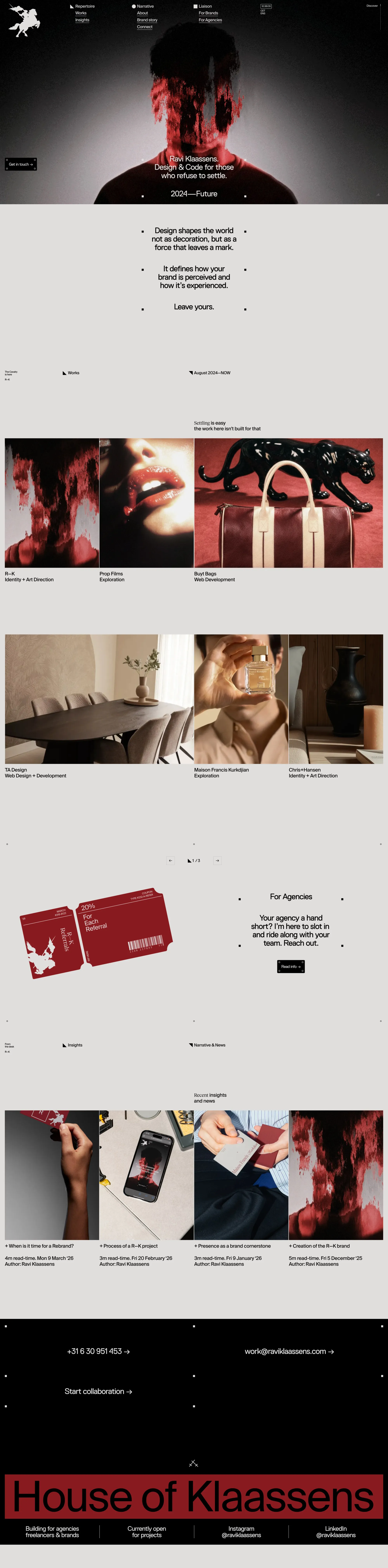 R portfolio page screenshot showcasing Design and Tech design