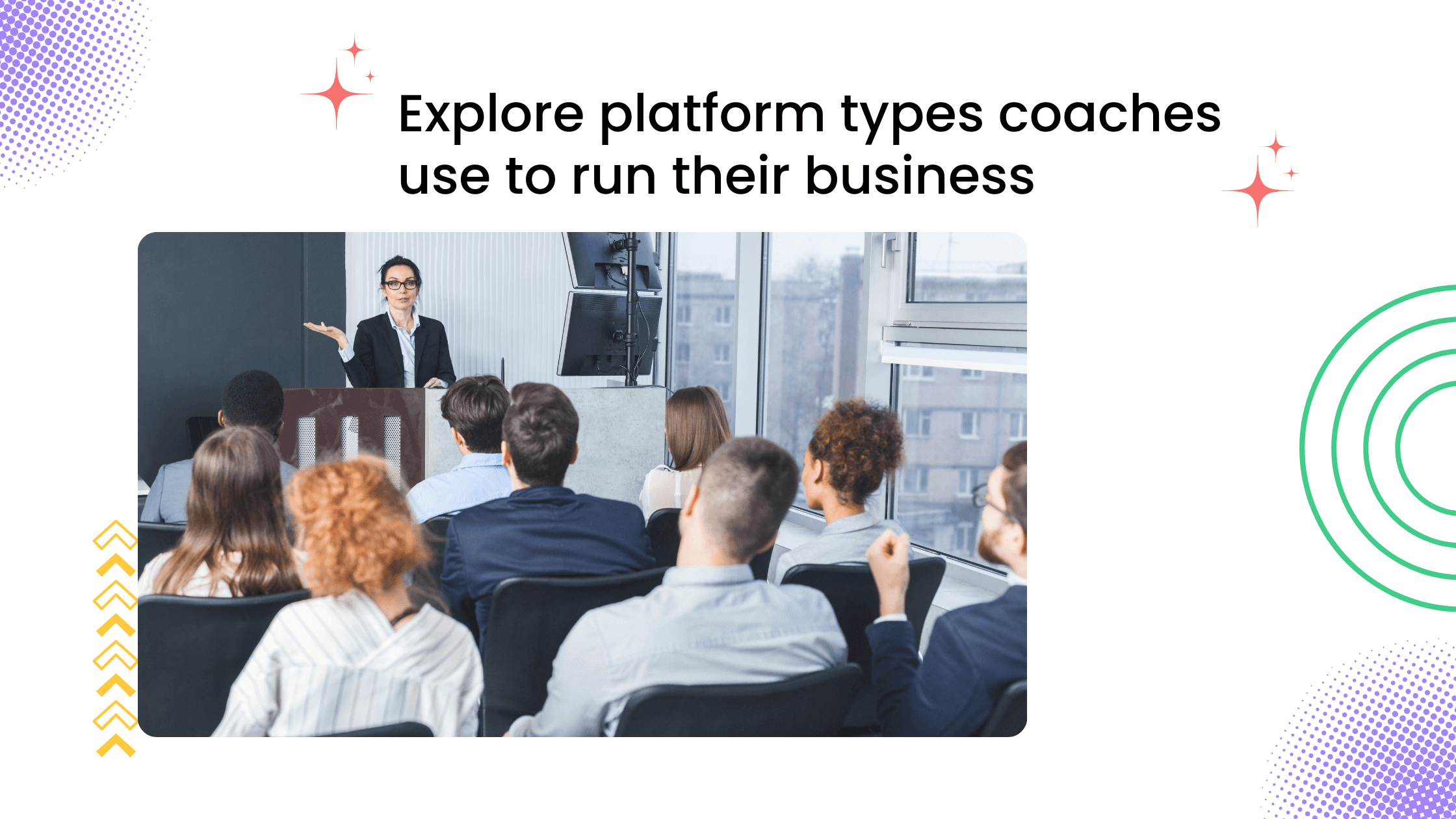 Speaker presenting to coaches during a workshop about coaching platform types used to run online businesses