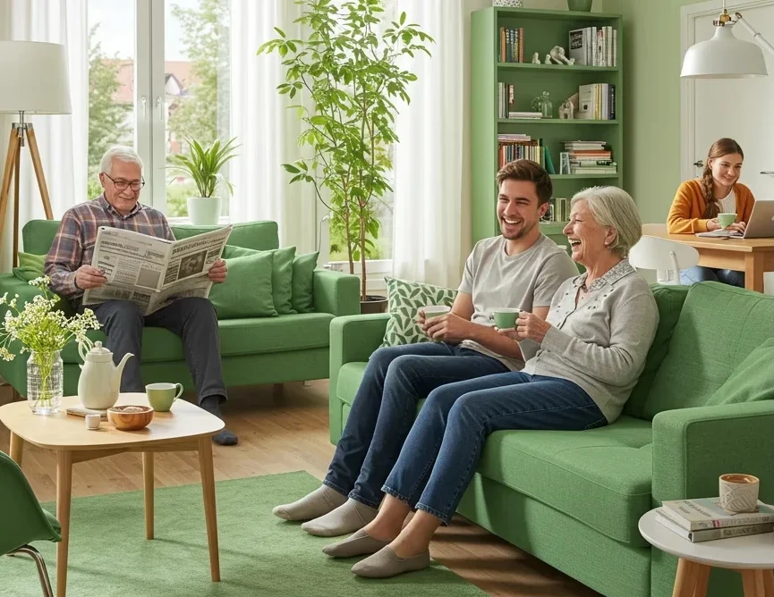 Älteres Ehepaar vermietet Zimmer im eigenen Haus an jüngeren Mann.