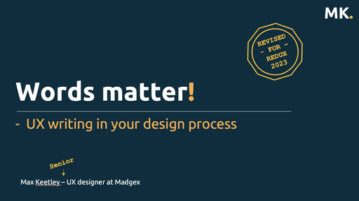 Slide title screenshot: Words Matter