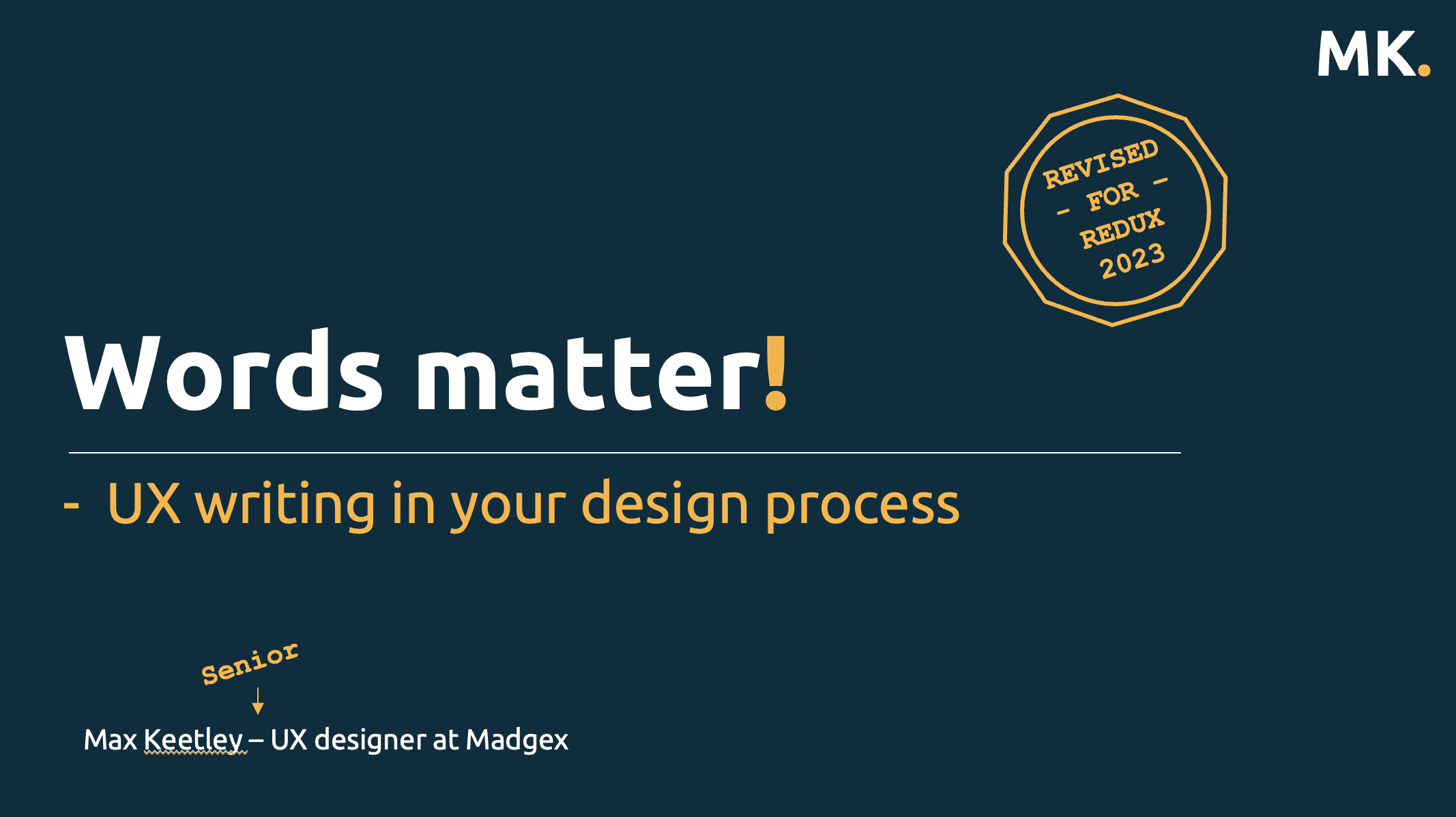 Slide title screenshot: Words Matter